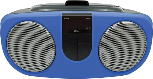 Vista 2 de Proscan PRCD243M-BLUE - Caja portátil de CD Boom de 2.4 vatios RMS con radio AM/FM (azul)