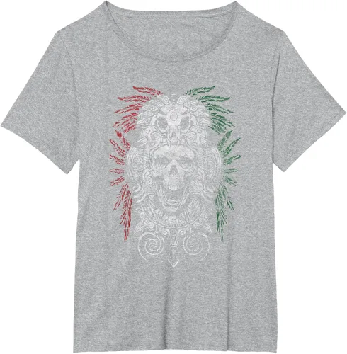 Vista 21 de Camiseta de Calavera Azteca con máscara Mayas Calavera Azteca, Negro