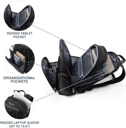 Vista 6 de Travelpro Platinum Elite - Mochila para laptop de negocios, se adapta a portátiles de hasta 17.5 pulgadas, trabajo escolar, viajes para hombres