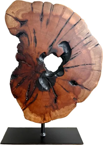 Vista 5 de Escultura irregular de madera de raíz tallada a mano, escultura abstracta de pie de mesa de madera para decoración del hogar, borde natural, estatua