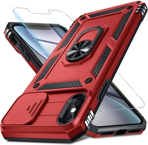 Vista 27 de Janmitta Funda para iPhone 8 Plus/7 Plus/6 Plus, Cubierta de Teléfono con Cubierta Deslizante Integrada para Lente de Cámara + Protector