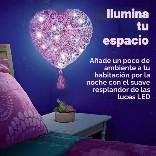 Vista 8 de Creativity for Kids Kit de luces de corazón de arte de cuerda Crea una linterna de corazón brillante con arte de cuerda fácil Artesanía