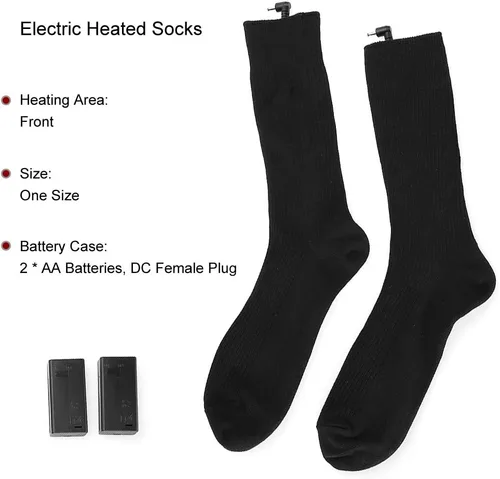 Vista 5 de Calcetines calefactables para mujeres y hombres, calcetines térmicos eléctricos alimentados por batería, para invierno, esquí al aire libre
