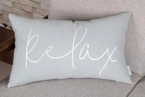 Vista 7 de Rudransha Relax - Funda de almohada lumbar bordada, 12 x 20 pulgadas, algodón gris oscuro