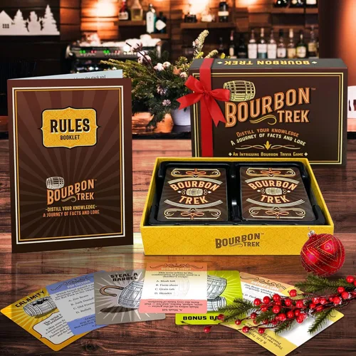 Vista 3 de Regalos de Bourbon para hombres, juego de trivia único Bourbon Trek para amantes del whisky Regalos de whisky para hombres Trivia de cultura