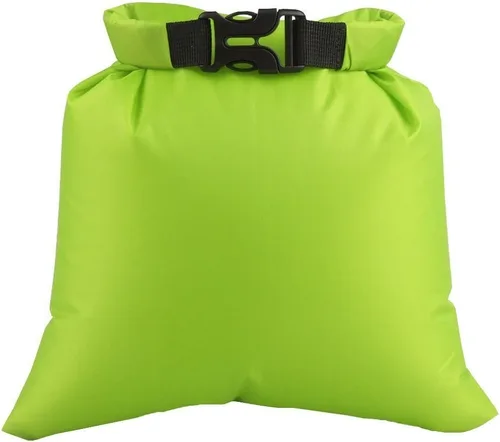 Vista 4 de Juego de 3 bolsas secas impermeables para guardar cosas al aire libre, para kayak, playa, rafting, barco, surf (verde)