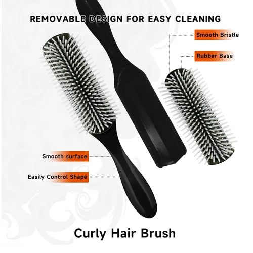 Vista 3 de Set de 11 piezas de cepillo para el cabello, cepillo para desenredar y botella de spray, 3 piezas de cepillo de pelo liso para niños pequeños