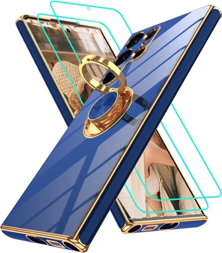 Vista 89 de Funda para Motorola Moto G 5G 2024: Funda Moto G Play 5G 2024 con 2 piezas de protectores de pantalla, soporte de anillo de rotación de 360°