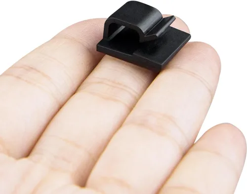 Vista 7 de SOULWIT 50 unidades de clips autoadhesivos para gestión de cables, organizadores de cables con clips de alambre adhesivos para TV, PC, laptop, cable