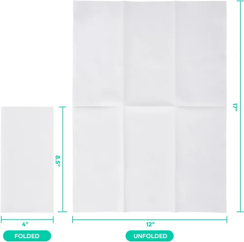 Vista 5 de Paquete de 100 toallas de mano desechables para baño, toallas de papel suaves y absorbentes, desechables, decorativas, para cocina, fiestas, bodas