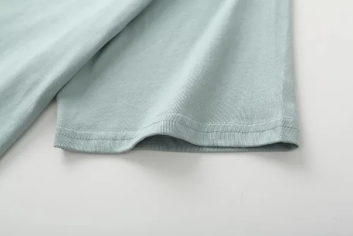 Vista 5 de KLIEGOU Camiseta larga 100% algodón para hombre, preencogida, suave 66 Gris Azul