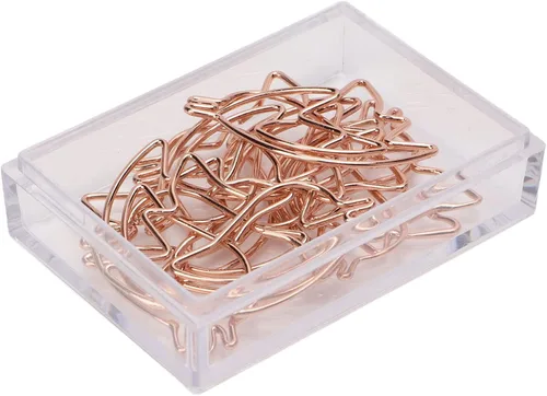 Vista 8 de 100 clips de papel con forma de animal de oro rosa, bonitos clips de papel con forma de conejo, bonitos clips de marcado para suministros
