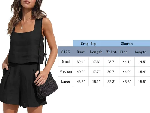 Vista 6 de Eszeifx Conjunto de lino para mujer, conjuntos de 2 piezas a juego para descansar