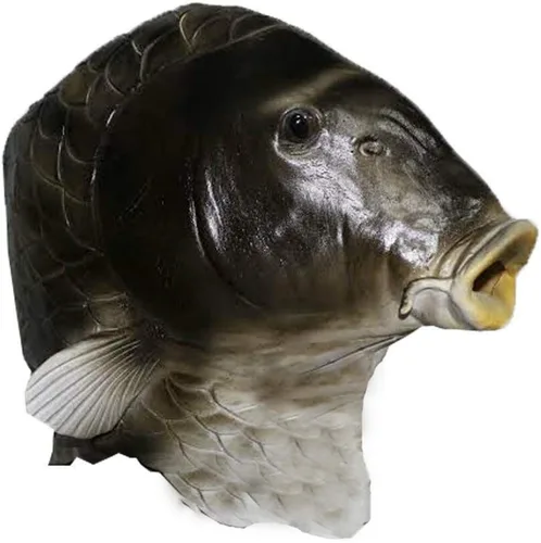 Vista 3 de HENGYUTOYMASK Máscara de pez, disfraz de Halloween, fiesta, animal, cabeza completa, accesorios de cosplay, máscaras de látex para adultos