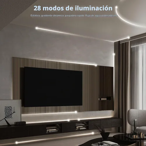 Vista 4 de Tira de luz LED que fluye agua corriente 65.6ft 6500K blanco