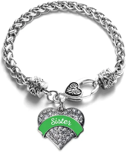 Vista 173 de Inspired Silver - Pulsera de plata con dije de corazón pavé con joyas de circonita cúbica
