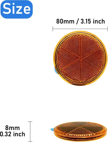Vista 4 de Reflector Autoadhesivo Redondo 80mm de Seguridad Impermeable para Pegar en Entradas de Garage, Buzones, Árboles