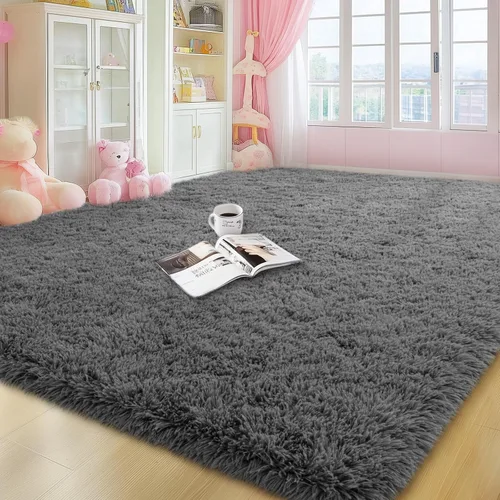 Vista 44 de qulint Alfombra negra para dormitorio, alfombra de área pequeña de 2 x 3 pies para habitación de niños, alfombra suave y mullida para sala de estar