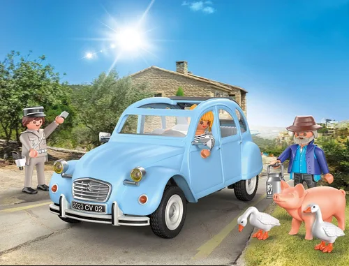Vista 3 de PLAYMOBIL Classic Car 70640 Citroën 2 CV, pato con capucha extraíble, coleccionable para fanáticos de los coches, juguete para coleccionistas