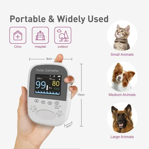 Vista 6 de Almacenamiento de datos de la aplicación gratuita Veterinaria portátil AM1000A-Vet, medidor de saturación de oxígeno en sangre y frecuencia cardíaca
