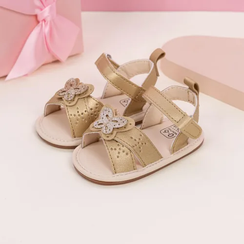 Vista 6 de Oamico Sandalias para bebé niña, suela de goma antideslizante suave, sandalias casuales de playa para recién nacidos, con lazo, zapatos de verano
