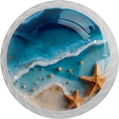Vista 28 de NEWzone 4 Pack Dresser Drawer Cabinet Knobs Agate Marble Round Shape Crystal Glass Knobs Pulls Handles for Kitchen Wardrobe Cupboard Door Hardware