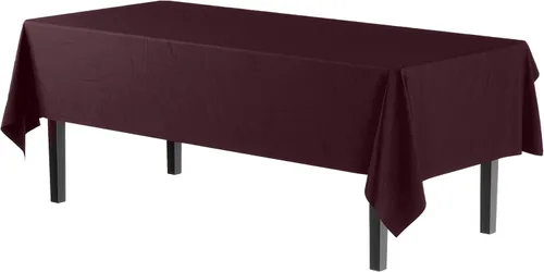Vista 2 de Party Solids Mantel rectangular de plástico marrón, 54 x 108 pulgadas, paquete de 24