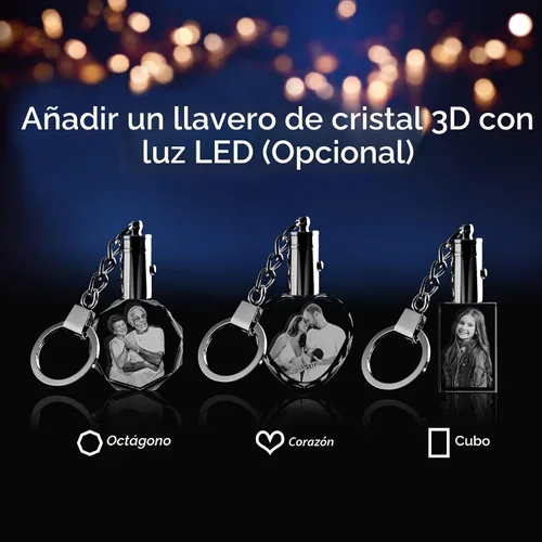 Vista 2 de Foto de cristal 3D, regalo personalizado de Navidad, regalos personalizados para esposa, mujeres, él, ella, papá y mamá. Regalos de imagen