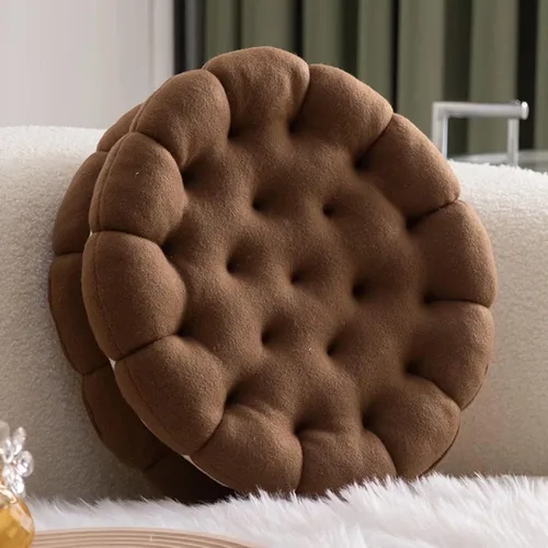 Vista 8 de Cojín de felpa para galletas, color beige, almohada gruesa y redonda para suelo, para patio, balcón, silla