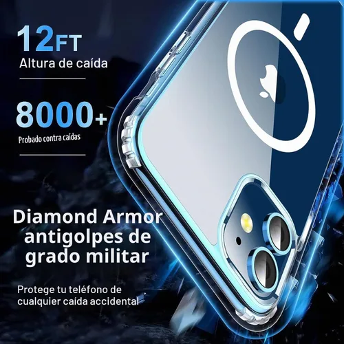 Vista 5 de jaroco Funda magnética para iPhone 11 con protector de pantalla, protección resistente, compatible con MagSafe, protección contra caídas de grado