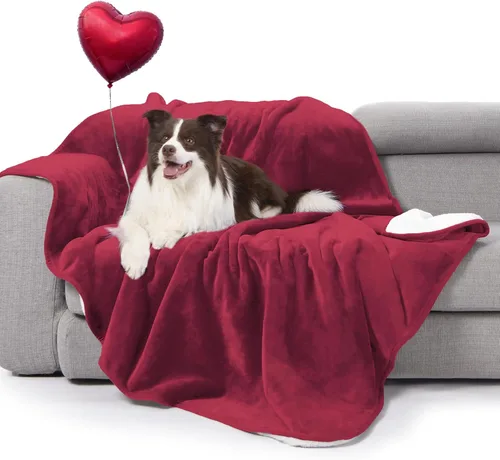 Vista 60 de gogobunny Manta de cama impermeable, manta reversible de forro polar Sherpa para perro, cachorro y gato, funda para muebles que protege la cama Beige