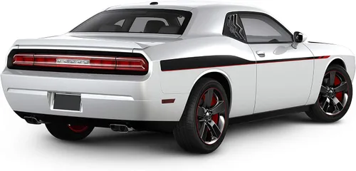 Vista 7 de para 2008-2024 Dodge Challenger, viseras de ventana lateral Scoop, cubierta de visera de ventana ABS, parasol para sol y lluvia, mate, color negro