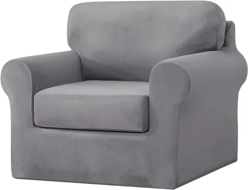 Vista 27 de vctops Funda elástica de terciopelo para sofá de 3 plazas, 7 piezas, suave, lavable, con respaldo individual y fundas de cojín para niños, gatos