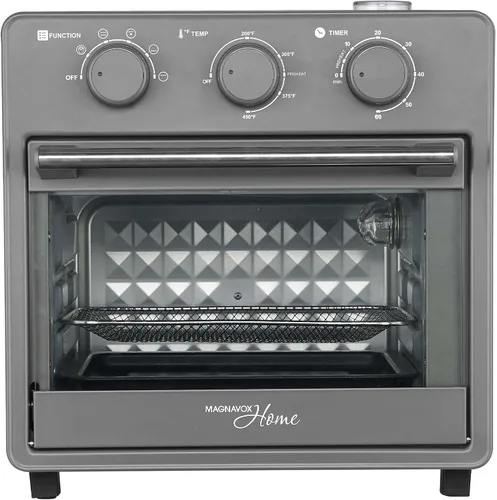 Vista 7 de Magnavox Home, horno freidora de aire de 16.5 cuartos de galón, con infusión de vapor, negro, horno de encimera de convección, 6 funciones