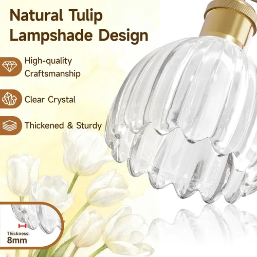 Vista 3 de Lámparas de baño vintage, 2 luces rústicas de tocador para baño, pasillo, luces de tocador de latón de 16.5 pulgadas, lámparas de tulipán