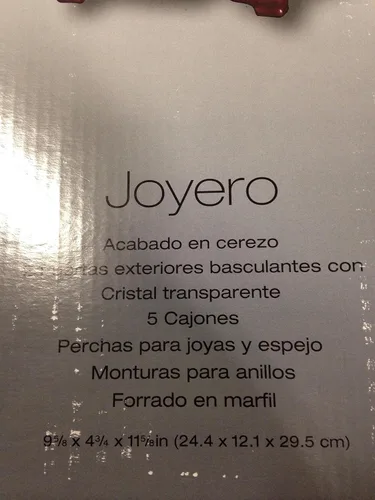 Vista 2 de Joyero con acabado cereza