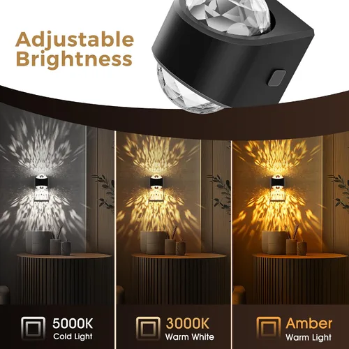 Vista 2 de L LOHAS LED - Luces nocturnas enchufables en la pared, luz nocturna con proyector y sensor de crepúsculo a amanecer, 1600K/3000K/5000K ajustable
