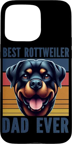 Vista 28 de Rottweiler Dad Rottie Father Dog Parent Father's Day Retro Case for iPhone 16