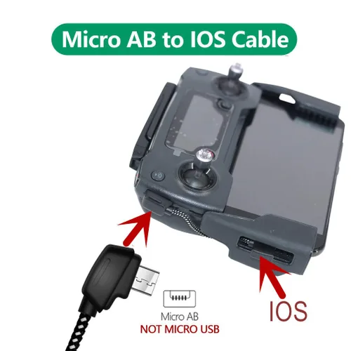 Vista 3 de Hanatora Cable de control remoto Micro AB a iOS de 3.66 pulgadas para DJI Mavic Mini, Mini SE, Mavic 2 Pro/Zoom, Mavic Air, Mavic Pro Platinum