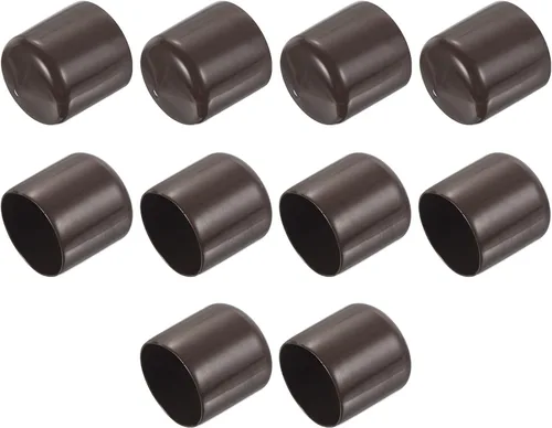Vista 240 de uxcell 10 tapas de goma para extremos de 0.591 in de identificación, tapa de extremo redondo, protectores de rosca de tornillo, color negro