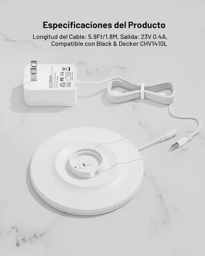 Vista 5 de WUKUR Base de cargador de 23 V para aspiradora de mano Black and Decker CHV1410L Dustbuster, base de carga certificada ETL con protección