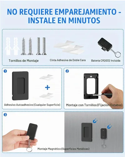 Vista 7 de Toma de control remoto negro, interruptor de luz inalámbrico WILAWELS con base magnética, interruptor de salida remoto de encendido y apagado