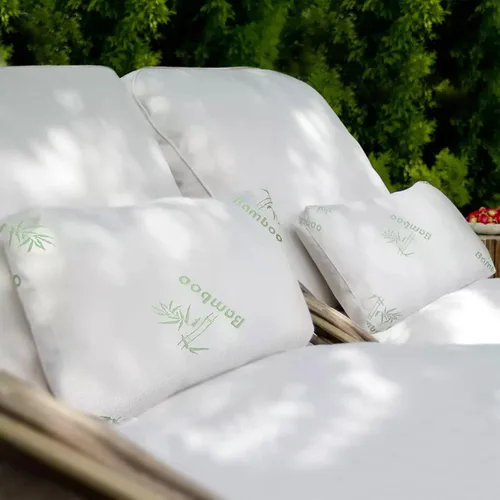 Vista 2 de iMounTEK Almohada de espuma viscoelástica transpirable de rayón de bambú con funda de almohada lavable, almohadas de primera calidad para dormir