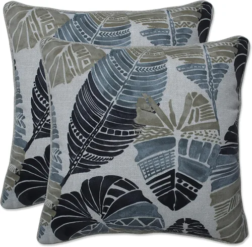 Vista 68 de Pillow Perfect Almohadas lumbares Delray azul marino para exteriores/interiores, 11.5 x 18.5 pulgadas, paquete de 2