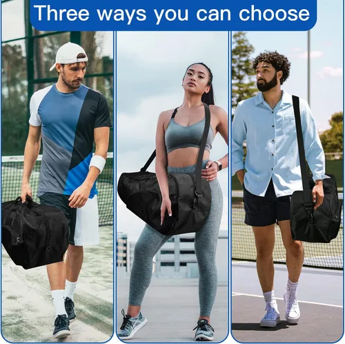 Vista 5 de Xxerciz 3 bolsas de tenis de raqueta, bolsas de tenis ligeras para mujeres y hombres para sostener raqueta, bolsa de cubierta de raqueta de tenis