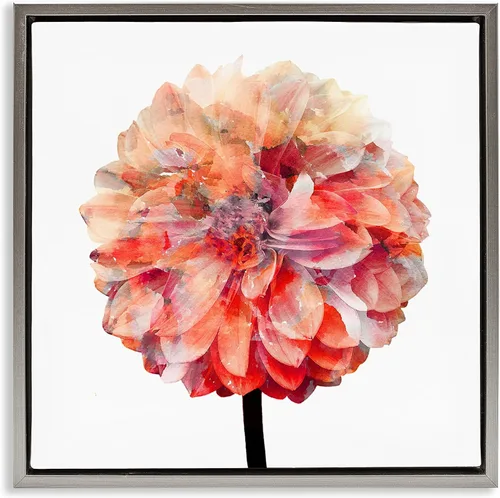 Vista 14 de Stupell Industries 'Flor De Acuarela Coral Brillante' Arte Giclée Blanco costero (Texturado)