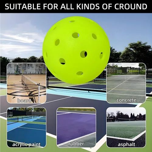 Vista 5 de Pickleball Balls Crack-Resistant 40 Holes Outdoor & Indoor Pickle Balls High Bounce, Perfectly Balanced Pickle Ball for Tournament Play