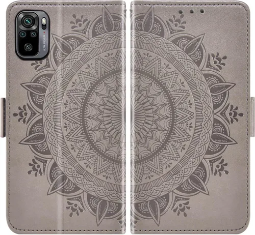 Vista 5 de Asuwish Compatible con Xiaomi Redmi Note 10/10S 4G Wallet Case Protector de pantalla de vidrio templado, soporte para tarjeta de crédito, correa