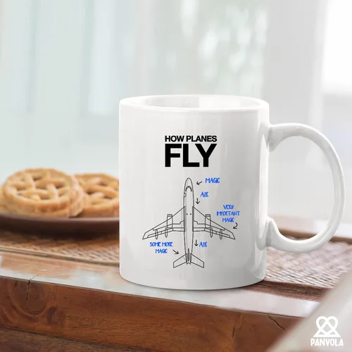 Vista 4 de Panvola How Planes Fly Pilot Taza Aviation Aerospace Engineer Taza 11oz