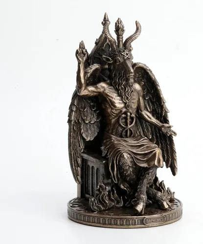 Vista 2 de Veronese Design Estatua de resina de Baphomet de 9 1/2 pulgadas, regalo oculto de bronce antiguo